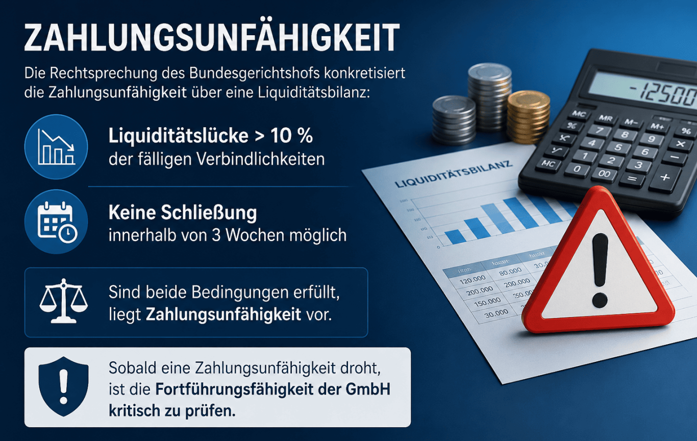 Zahlungsunfähigkeit erkennen Zahlungsunfähigkeit